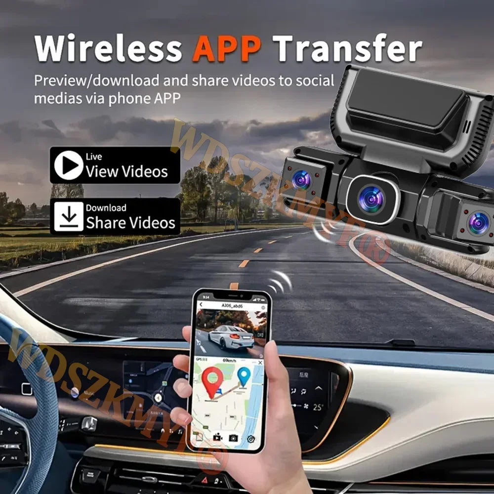 Caméra DVR 360° pour Voiture – Vision Nocturne & WiFi