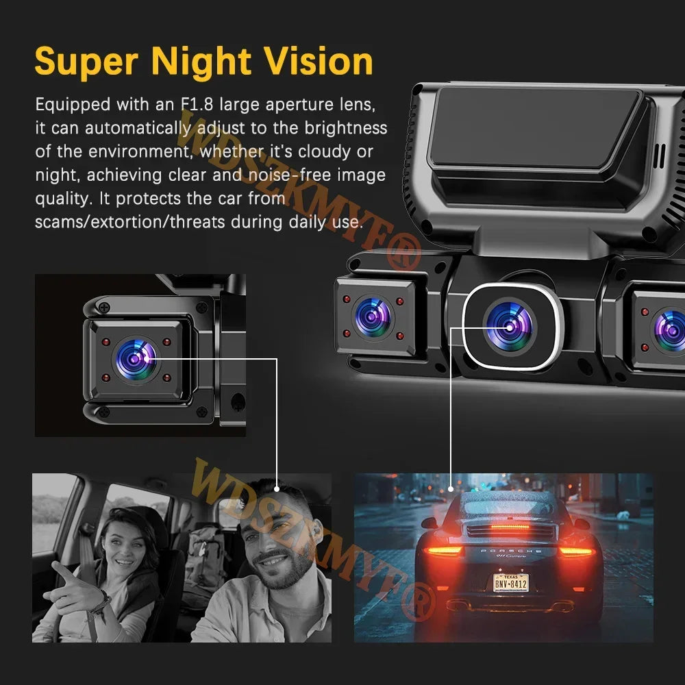 Caméra DVR 360° pour Voiture – Vision Nocturne & WiFi