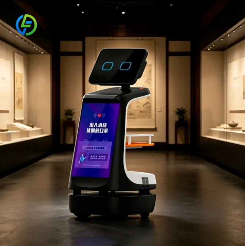 Robot d'Accueil Intelligent Double Écran 18,5" – Navigation Autonome – Hôtel & Commerce