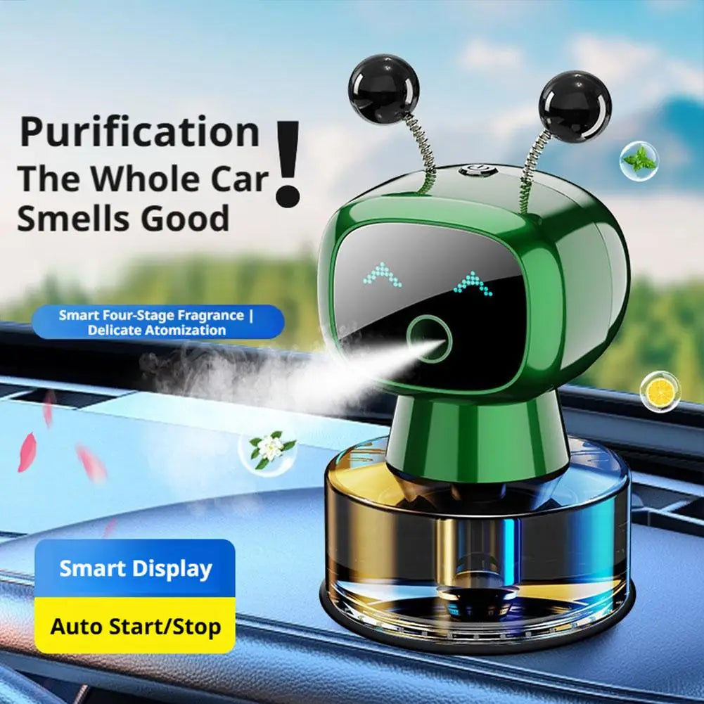 Diffuseur Aromes Voiture Design Robot - Spray Automatique - Purificateur Air Auto